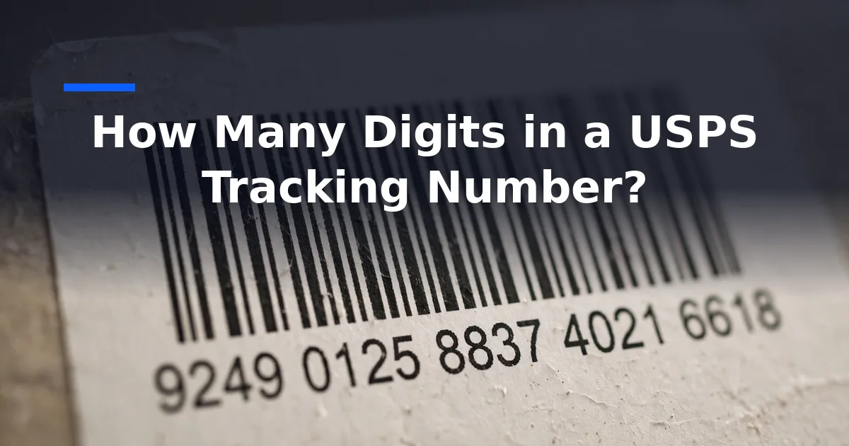 How Many Digits in a USPS Tracking Number? — close-up of parcel shipping label with barcode.
